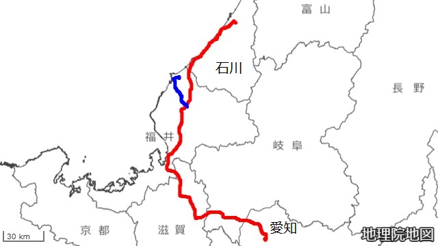 北陸道ハイウェイバス路線図