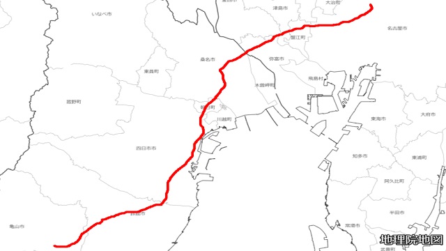 関西本線(名古屋～亀山)路線図