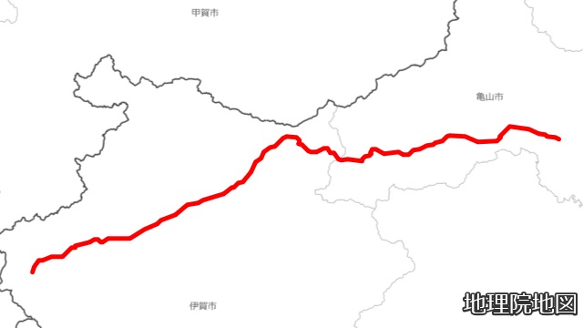 関西本線(亀山～島ヶ原)路線図