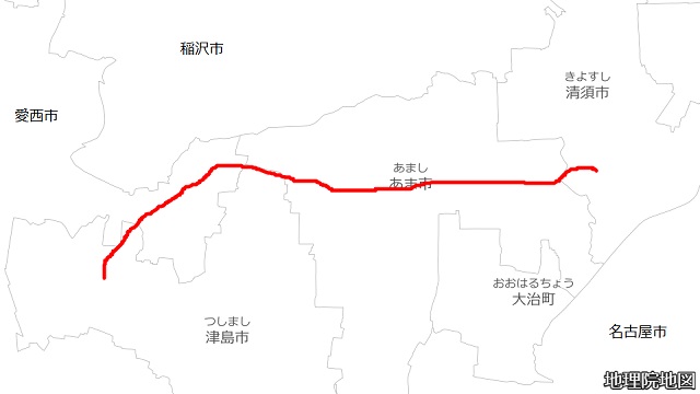 名鉄津島線路線図