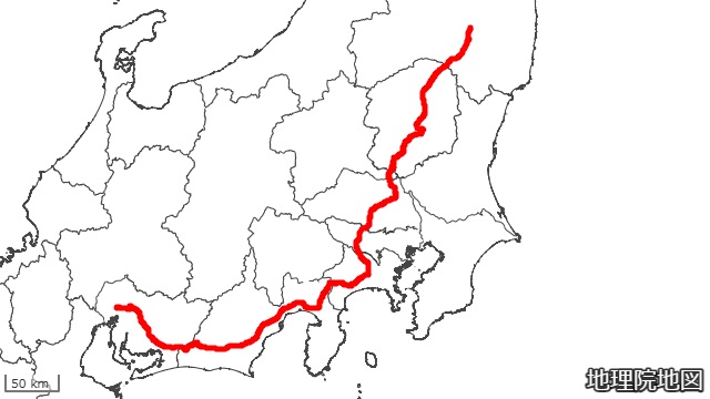 名古屋～郡山線路線図
