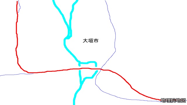 東海道本線(大垣～美濃赤坂)路線図
