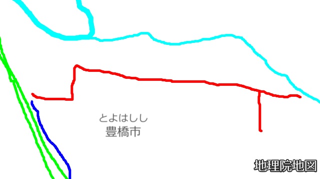 豊橋鉄道東田本線路線図