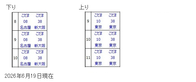 掛川駅新幹線時刻表