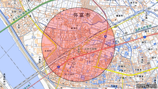 弥富駅周辺図