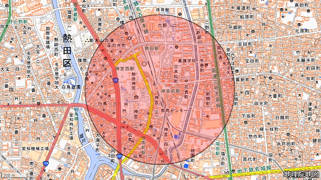 神宮前駅周辺図
