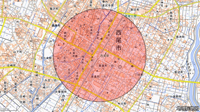 西尾駅周辺図