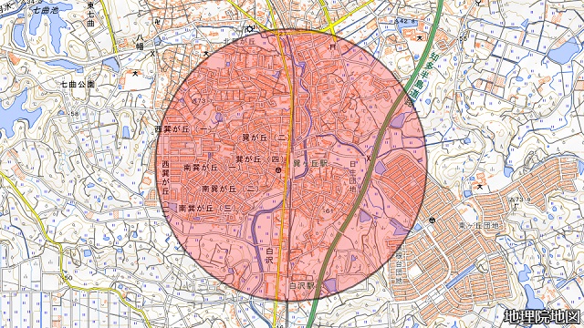 巽ヶ丘駅周辺図
