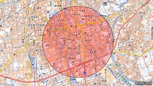 三島田町駅周辺図